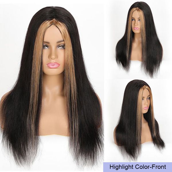 highlight_colored_wig_straight_hair_wig_non_lace_human_hair_wigs_0824_4_